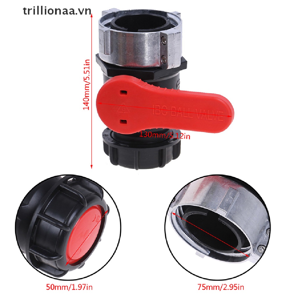 Van bi DN50 Tấn 75mm chuyên dụng cho thùng nước IBC 1000L