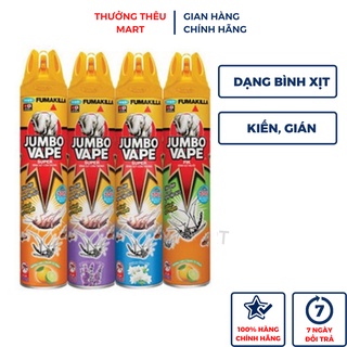 Bình Xịt Muỗi/Côn Trùng Jumbo Vape 600ml / 300ml Hương Cam Chanh Tự Nhiên
