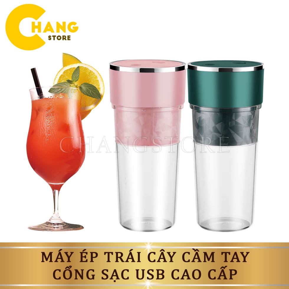 Máy Xay Sinh Tố Cầm Tay USB Hàng Nhập Khẩu 400ML, Cốc Xay Sinh Tố Hoa Quả Cao Cấp