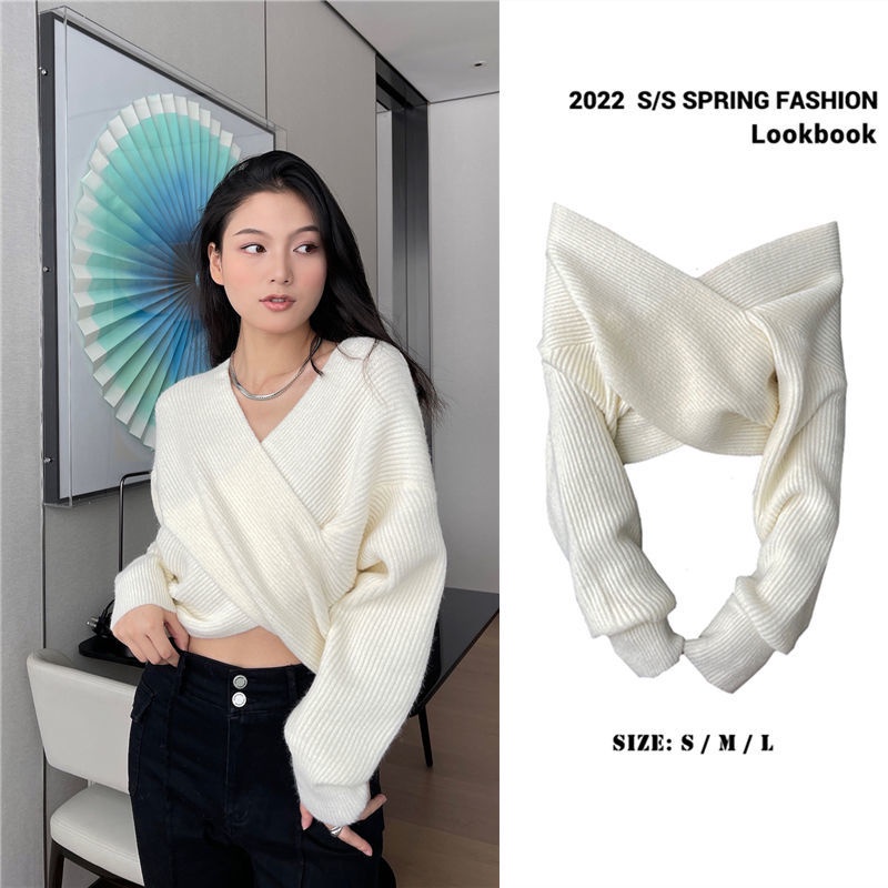 Áo Sweater Dệt Kim Dáng Rộng Phong Cách Âu Mỹ Cổ Điển Thời Trang Cho Nữ