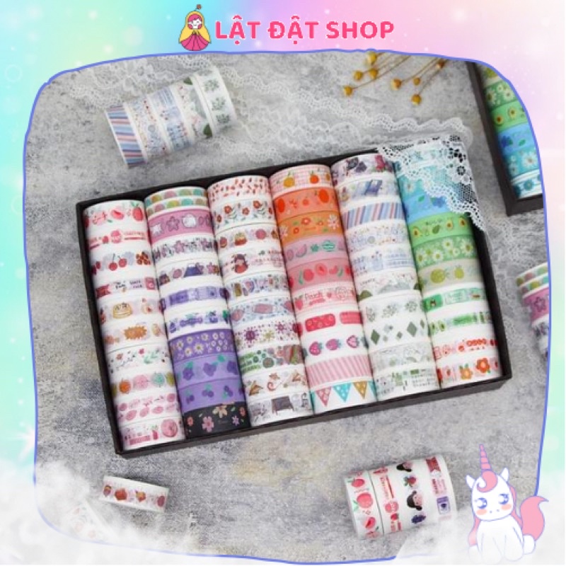 Cuộn băng keo trang trí hoạ tiết dễ thương - Washi tape xinh xắn
