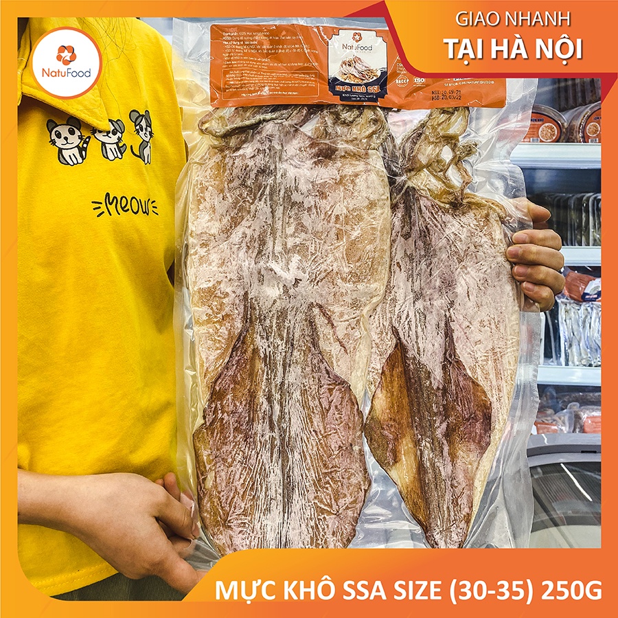 Mực Khô SSA Đặc Sản Nguyên Chất Size 30-35cm Túi 250G - Hải Sản Cao Cấp NatuFood [Giao Hàng Toàn Quốc]