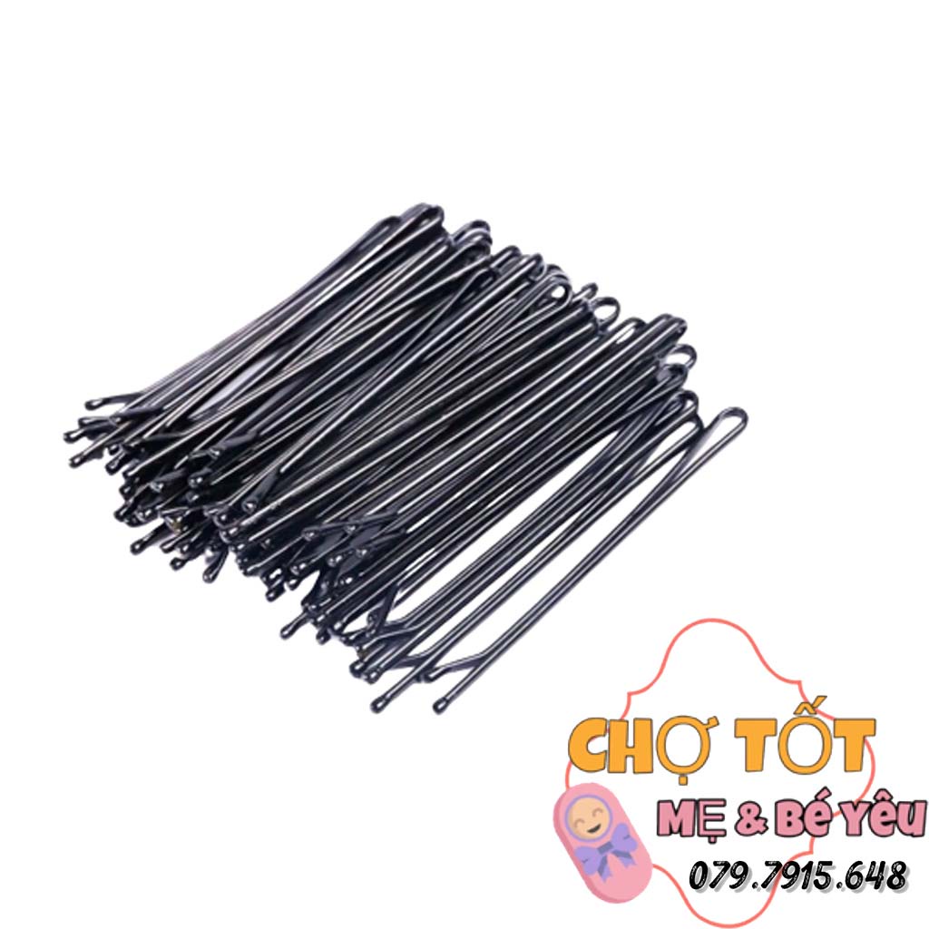 Kẹp tóc đen, kẹp tăm xỉa màu đen bịch 50 cái, kẹp ghim tóc