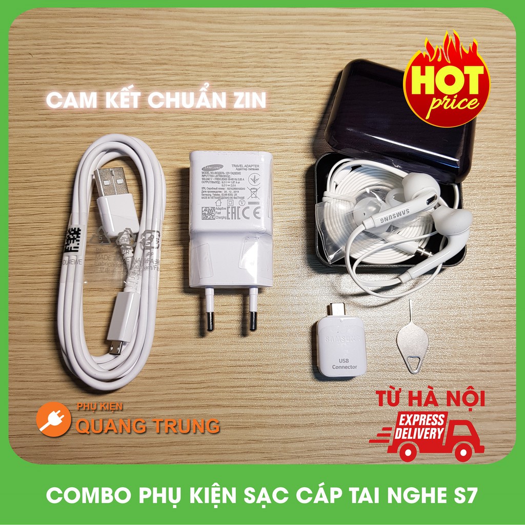 Combo phụ kiện chuẩn zin dành cho s6,s6e S7,s7e,note4,note3,note5