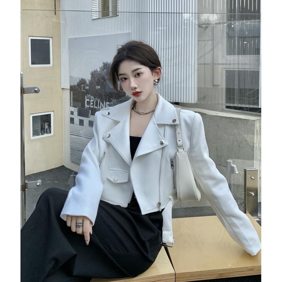 Áo khoác ngắn có dây kéo kiểu dáng thời trang mới 2022