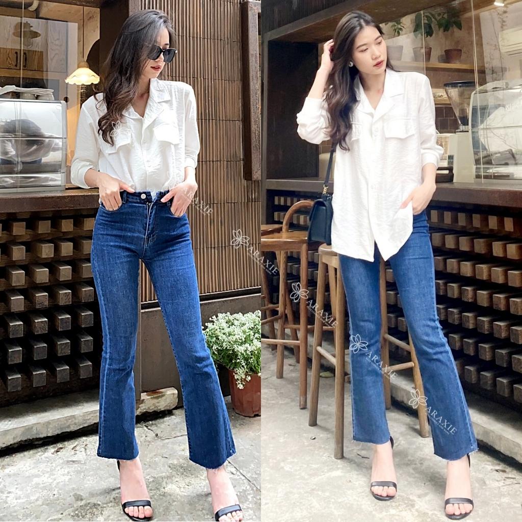 Áo sơ mi nữ form rộng Araxie sơ mi nữ kiểu dài tay màu trắng cổ vest dáng Hàn Quốc công sở bánh bèo ASM0122