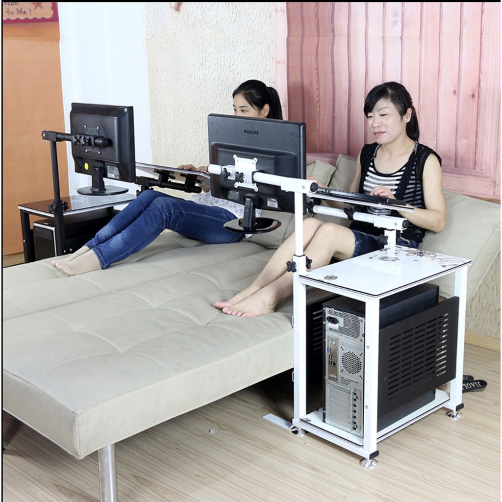 Bàn treo Máy tính để bàn Di Động chỉnh xoay INDOORSMAN (Đen) - Home and Garden