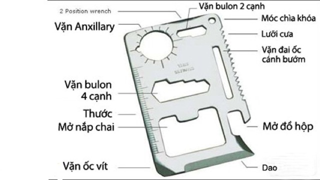 [SALE 10%] Combo 2 món miếng thép đa năng 11 công dụng và dao cắt hình ATM xếp gọn khi đi phượt dã ngoại, cắm trại