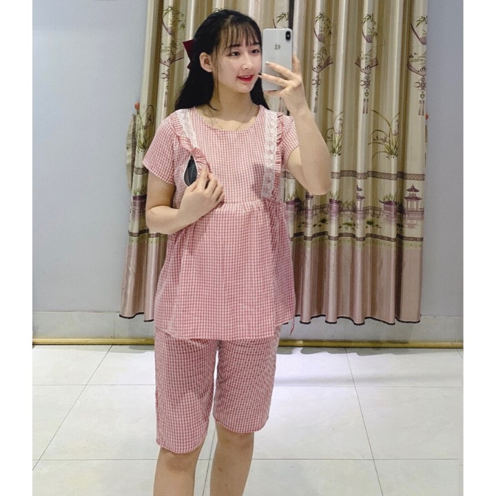 Đồ Bộ Bầu ⚡️ FREESIZE 💗 Bộ Đồ Bầu Kết Hợp Sau Sinh Hợp Thời Trang Chất Đũi Đẹp