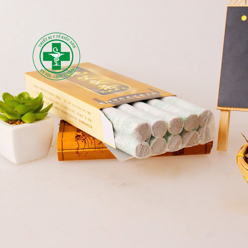 Điếu Ngải 5 Năm - Ngải Nhung Cao Cấp hộp 10 điếu thơm nguyên mùi ngải