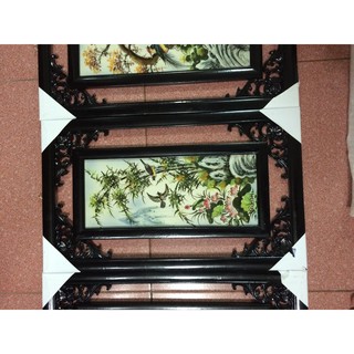 Tranh Sứ Tứ Quý Bát Tràng – Tùng Cúc Trúc Mai  Vẽ Tay Thủ Công 100% 58x35cm
