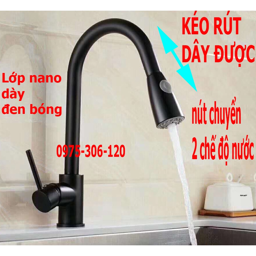 (NANO 5 LỚP CHỐNG TRẦY) Vòi Rửa Chén Bát Nóng Lạnh INOX 304 phủ nano N4005 NANO Fotar Quay 360 độ VÒI RÚT NANO