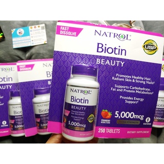 Viên ngậm natrol biotin beauty 5000mcg 250 viên