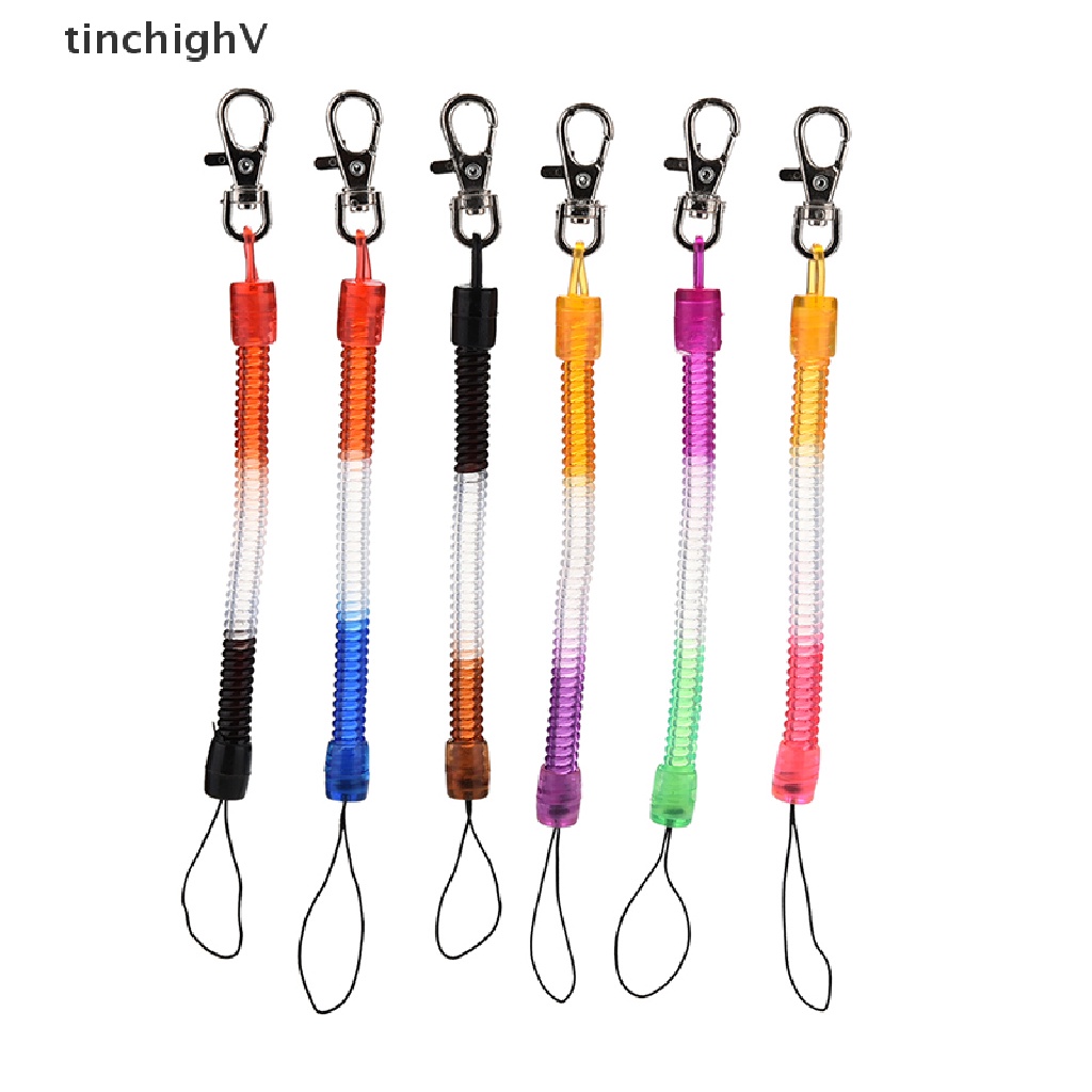 [TinchighV] 1 Móc Khóa Nhựa Xoắn Ốc Co Giãn Có Thể Thu Gọn