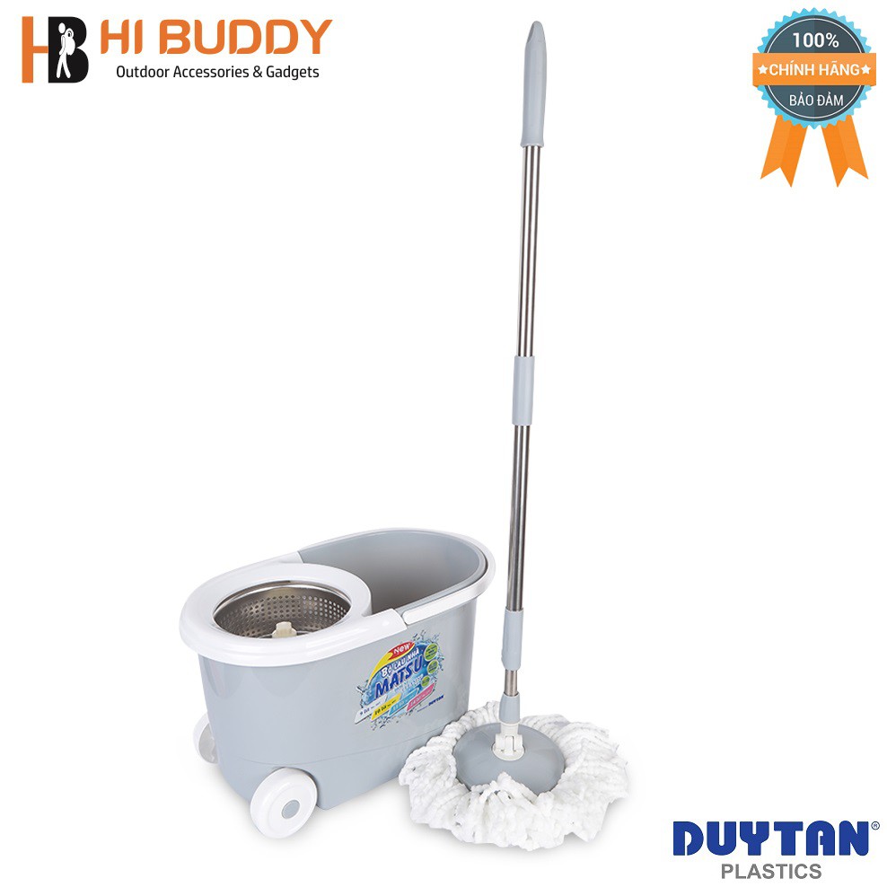 Bộ Lau Nhà 360 Độ Matsu 11 Lít Lồng Inox - Có Bánh Xe Duy Tân (49.5 x 29.5 x 29.5 cm) No.899