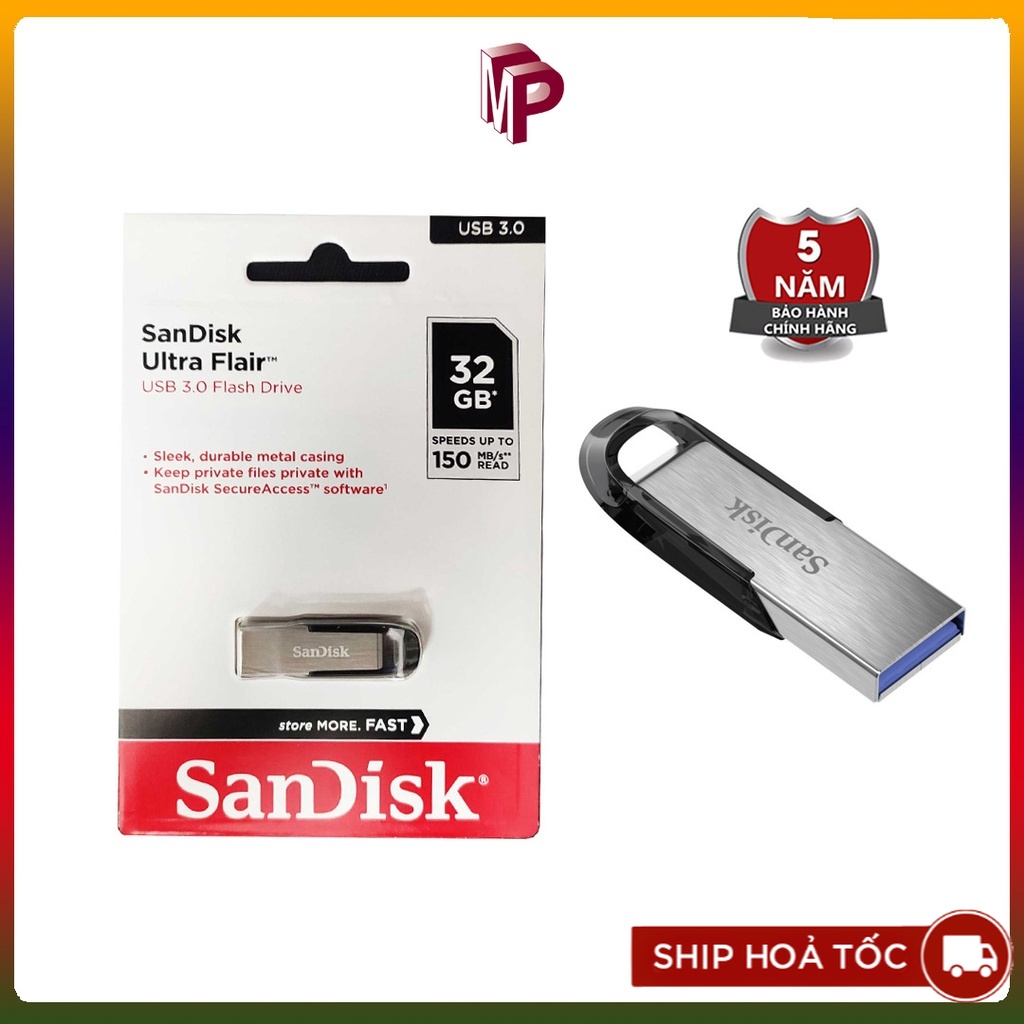 USB 32GB Sandisk Ultra Flair cz73 bảo hành 5 năm chính hãng Vĩnh Xuân - Minh Phong Store