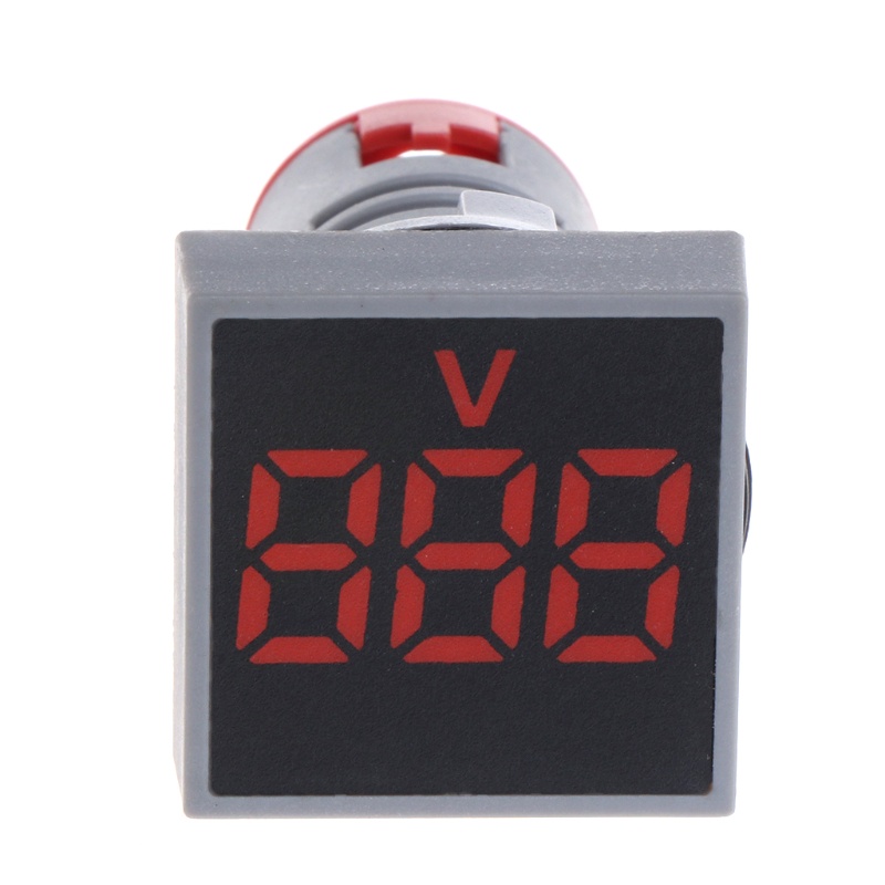 Vôn Kế Điện Tử Hình Vuông 22mm Có Đèn LED AC 20-500V