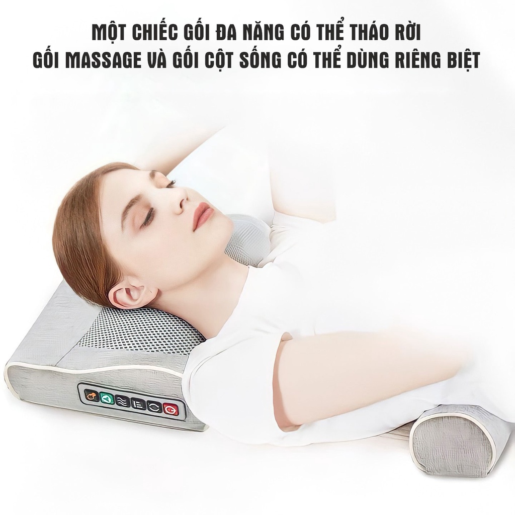 Gối massage cổ vai gáy hồng ngoại, máy toàn thân đa năng cao cấp MAZ5, máy massage trị liệu - BH 12 tháng