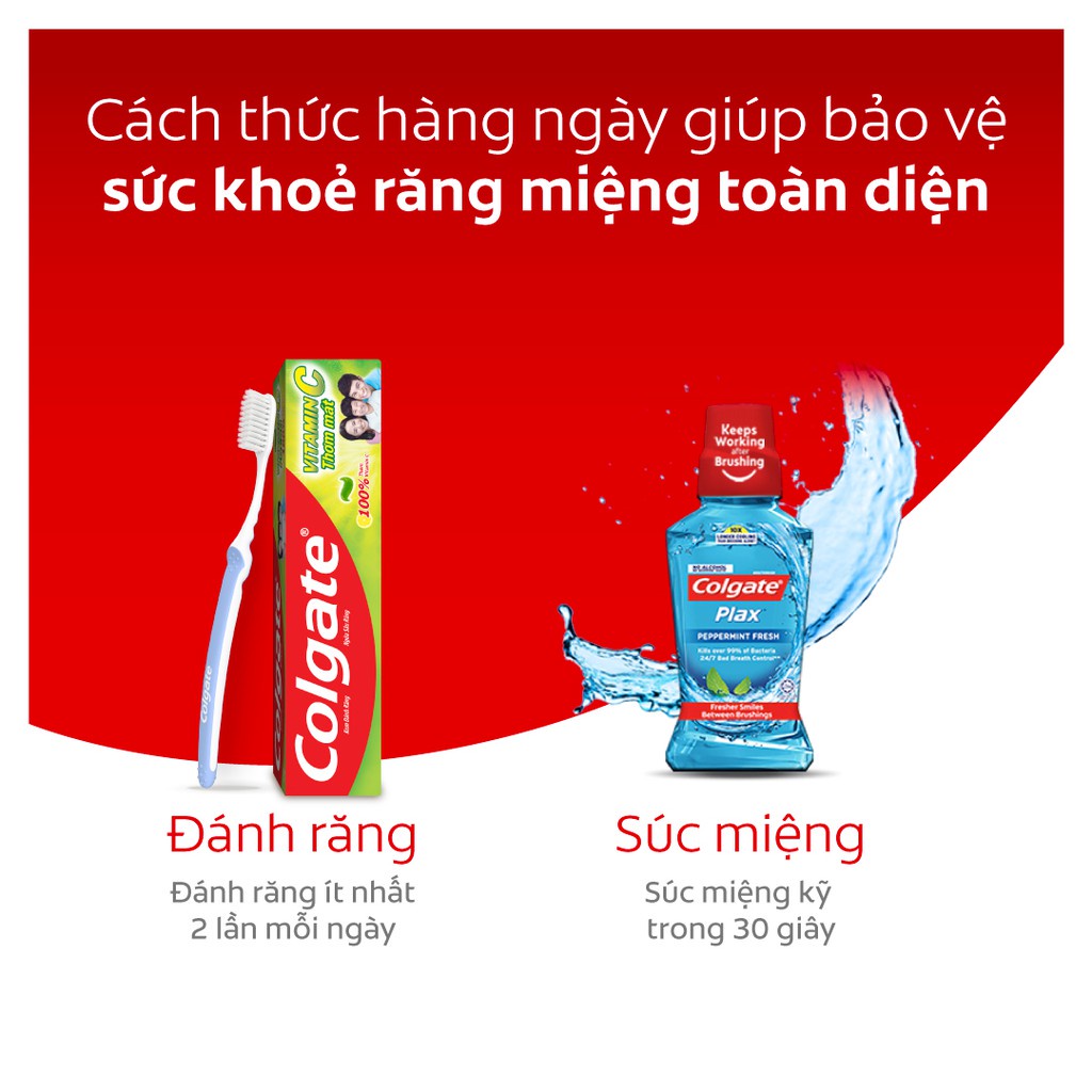 Bộ 2 Kem đánh răng Colgate Vitamin C thơm mát 90g