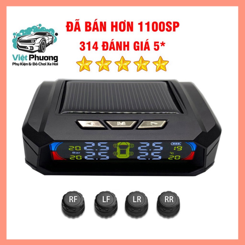 Cảm Biến Áp Suất Lốp Ô Tô TPMS Phiên Bản QUỐC TẾ Màn Hình Màu dùng Năng Lượng Mặt Trời (Loại gắn ngoài van)