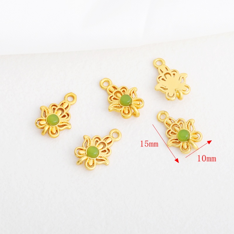 Mặt Dây Chuyền Bằng Đồng Mạ Vàng 18k Hình Hoa Sen 10 * 15mm