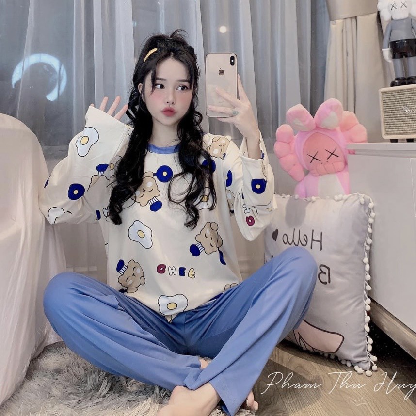 Bộ Pijama Quần Dài Vải Cotton Cao Cấp Hoạ Tiết Mới [ẢNH THẬT+VIDEO] | BigBuy360 - bigbuy360.vn