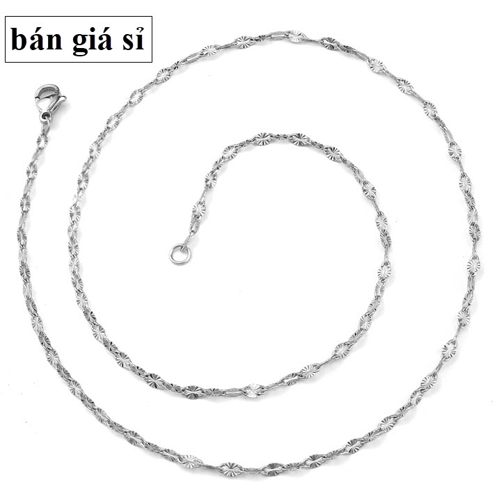 Dây chuyền nữ hàn quốc đẹp bằng titan lá me chiếu sáng lấp lánh - DCTT22006
