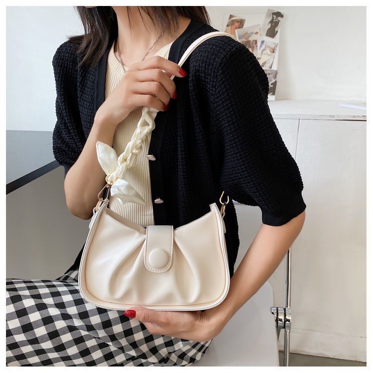 Túi  đeo chéoLinh Store Kẹp Nách Nữ Xách Tay Quai Phối Nơ Tiểu Thư Xinh Xắn