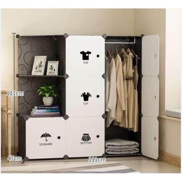 TỦ NHỰA LẮP GHÉP QUẦN ÁO ĐA NĂNG 9 Ô