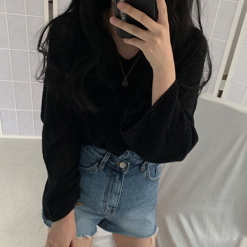 Áo Thun Nữ Dài Tay Cổ Tròn Thời Trang Hàn Quốc