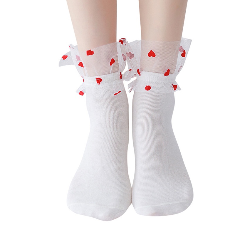 Youyo Đôi Vớ Lưới Xếp Ly Cổ Cao Đến Mắt Cá Chân Phong Cách Preppy Ngọt Ngào Cho Nữ