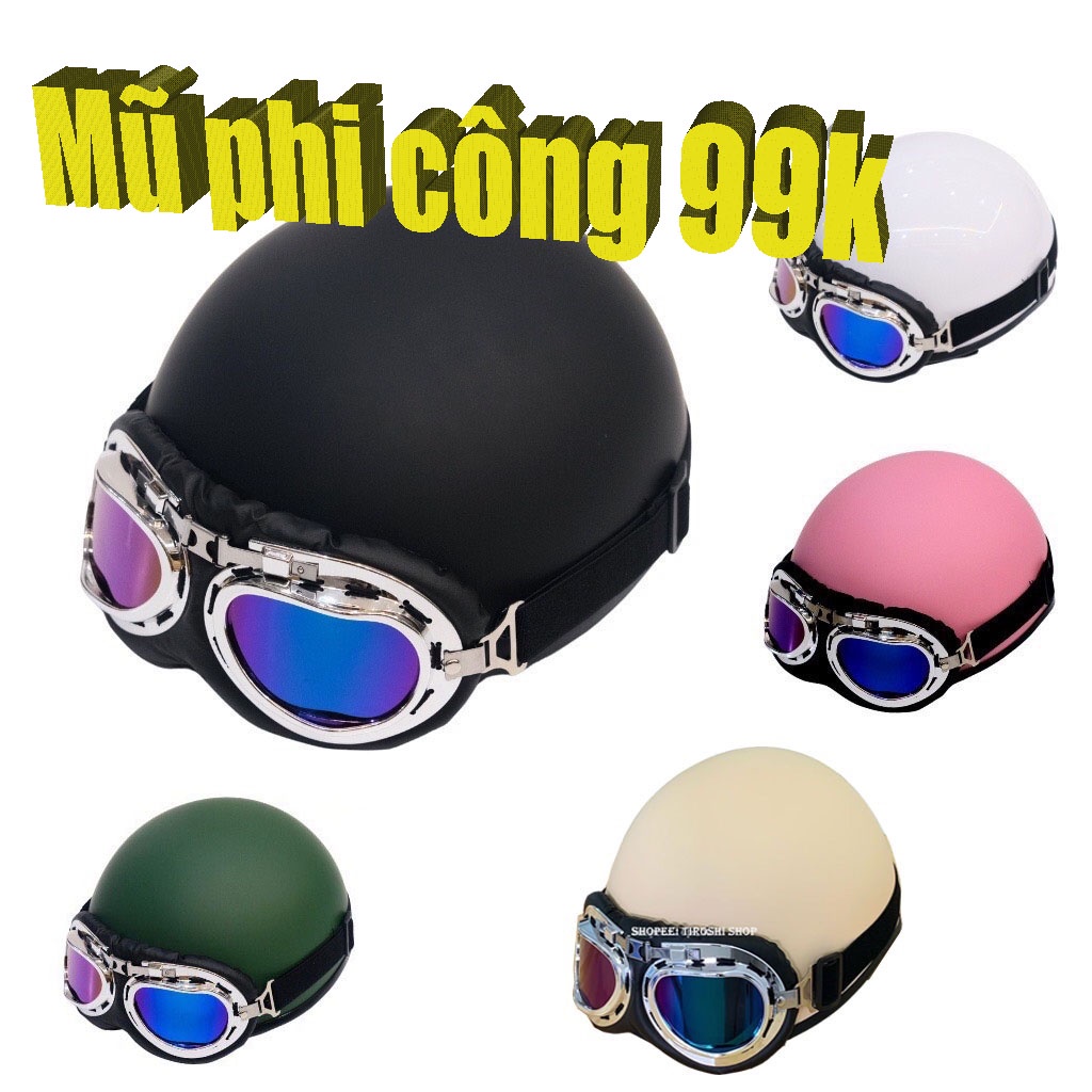 Kính phi công gắn nón bảo hiểm dành cho mũ 3/4 và nón 1/2 đầu mua số lượng 100 cái giá 32
