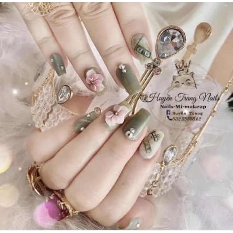 Hoa Bột nail “sét 10 bông cúc Omber”