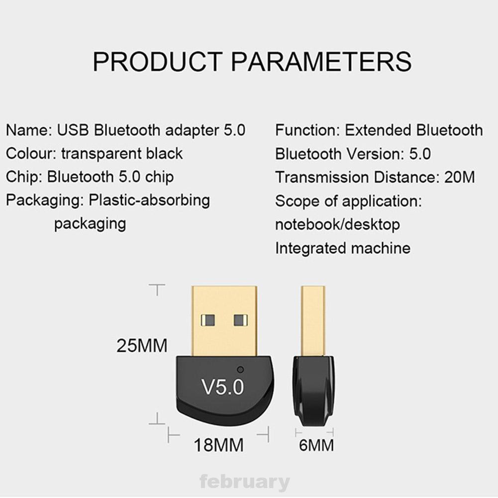 Bộ Chuyển Đổi Bluetooth Không Dây V5.0 Đa Năng Kèm Ăng Ten Cho Pc