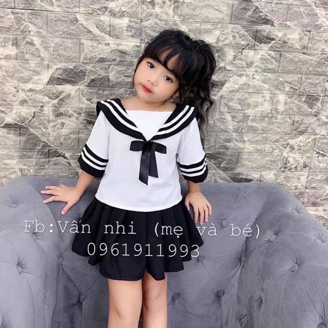 Set váy thuỷ thủ cho bé gái