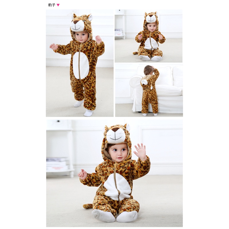 Áo Liền Quần Da Báo Cho Bé Báo in bé jumpsuit