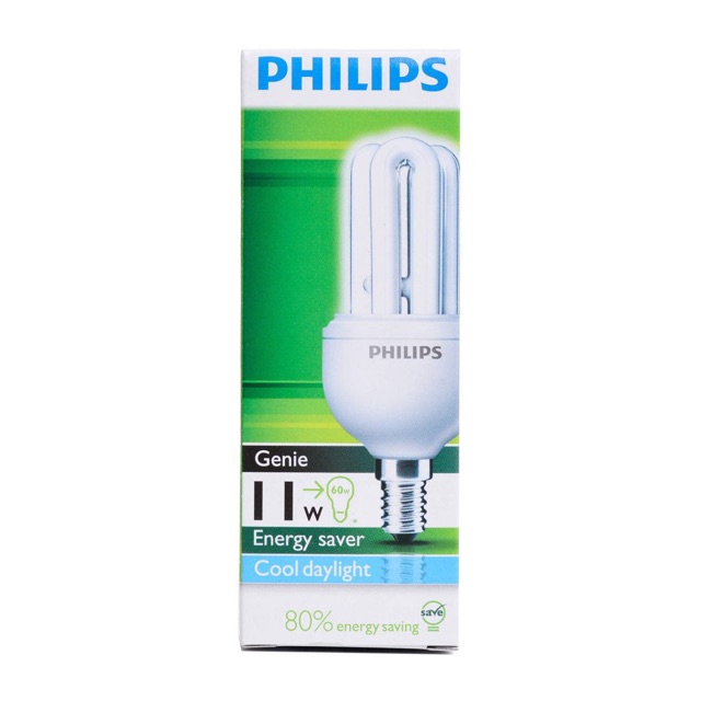 Bóng đèn điện tử Compact 3U 11W Philips, hàng chính hãng, có sẵn - có ánh sáng trắng và vàng