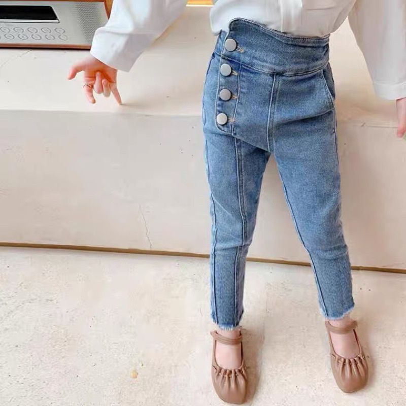 Quần bò cạp cao cho bé gái