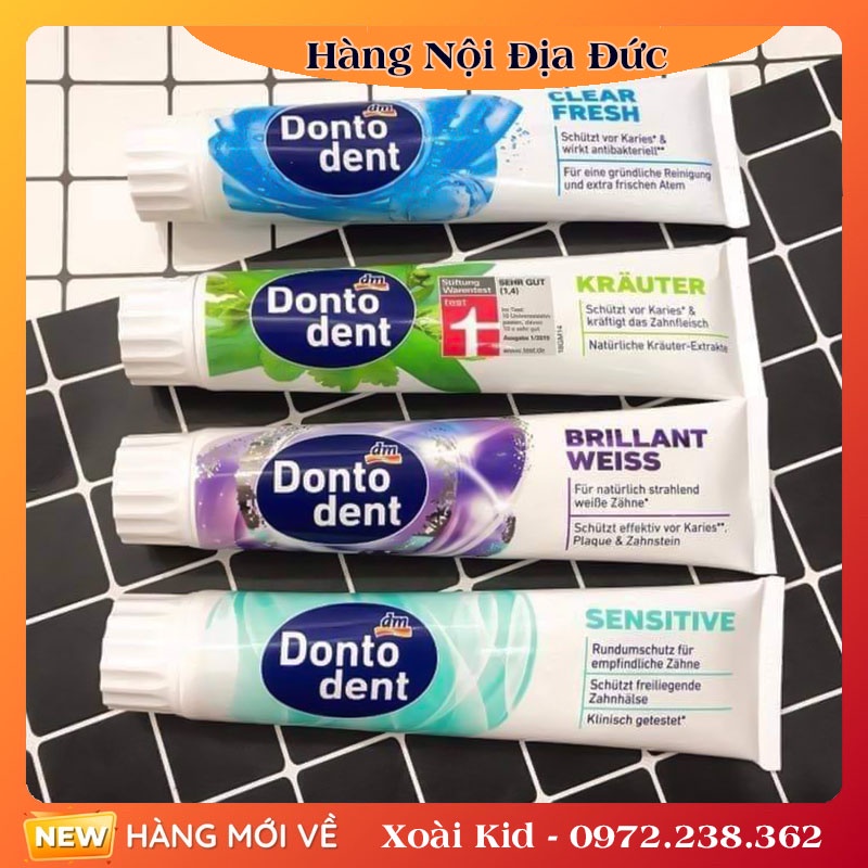 Kem đánh răng DONTODENT của Đức - Nội địa Đức Đủ Bill