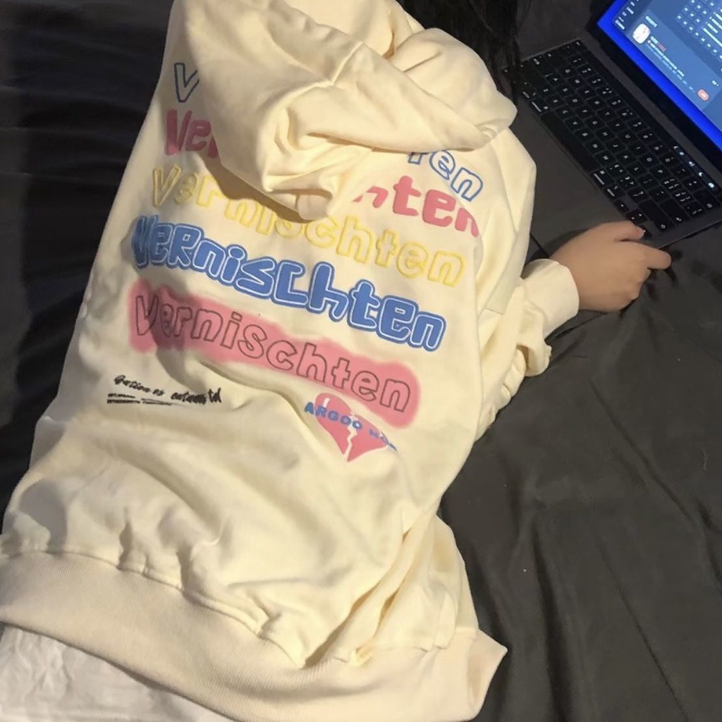 【Yuki】Áo khoác thu đông in chữ 1 lớp dày dặn | BigBuy360 - bigbuy360.vn