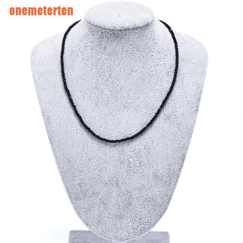 Vòng cổ choker kiểu chuỗi hạt đá pha lê nhân tạo màu đen quyến rũ thời trang