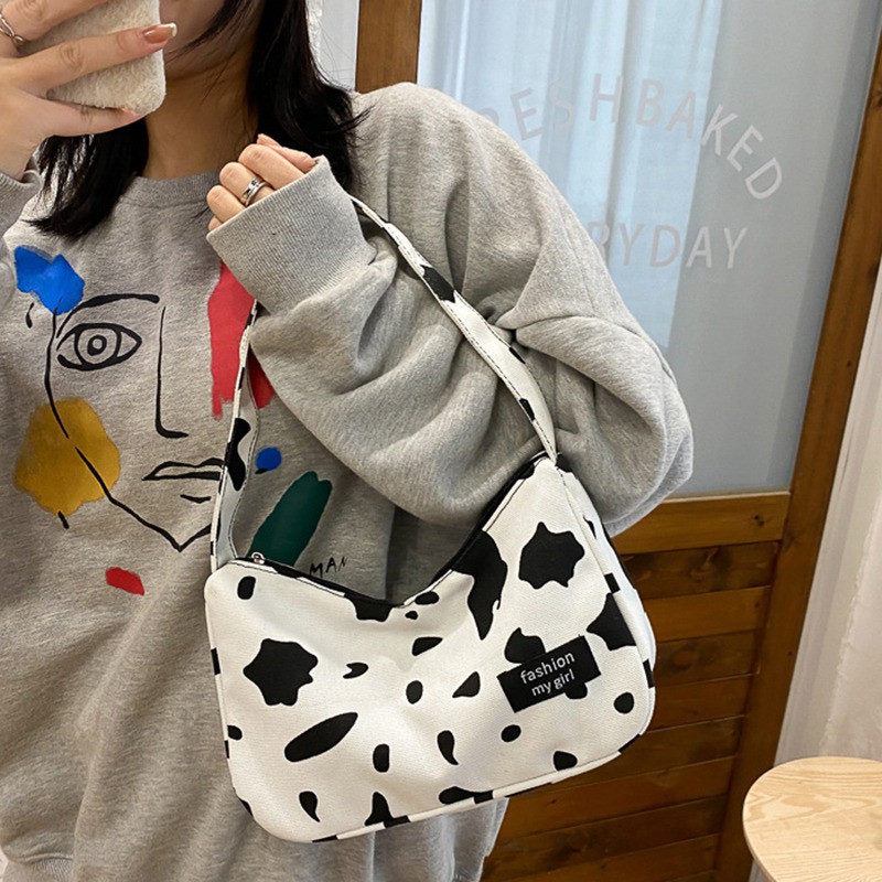 Túi Đeo Chéo Họa Tiết Da Bò Thời Trang Cho Nữ