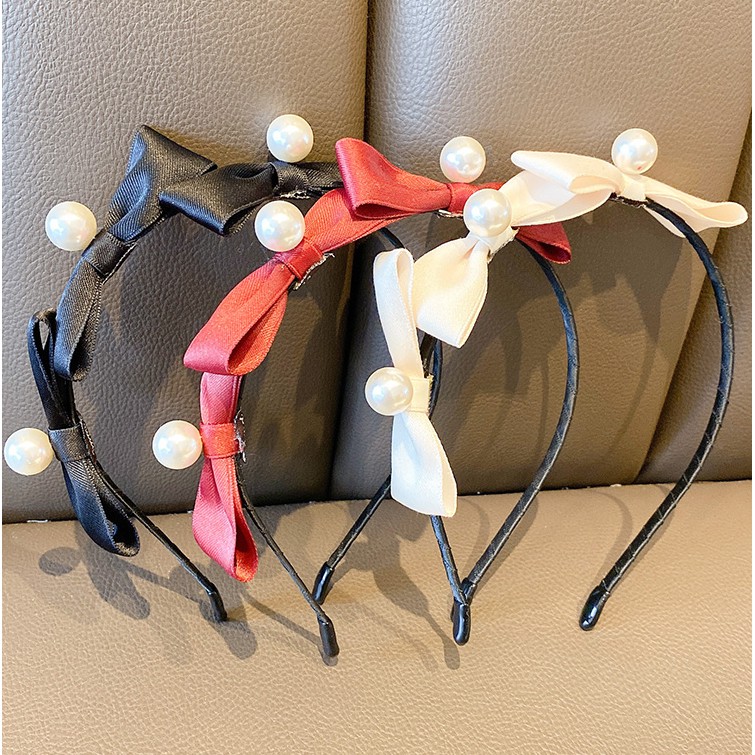 Băng Đô Cài Tóc Hình Bướm Đính Ngọc Trai Đa Chức Năng