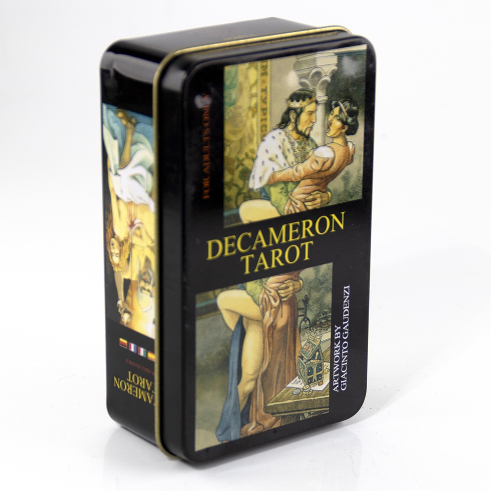 [Mạ Cạnh] Bộ Bài Decameron Tarot Hộp Thiếc Mạ Cạnh Hồng 78 Lá Tặng File Tiếng Anh Và Đá Thanh Tẩy TH122