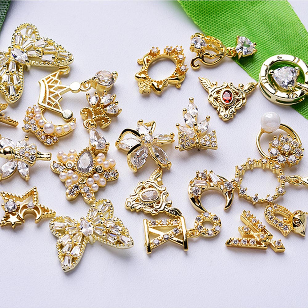 Phụ Kiện Trang Trí Móng Tay Nghệ Thuật 3d Hình Trăng Sao Lấp Lánh