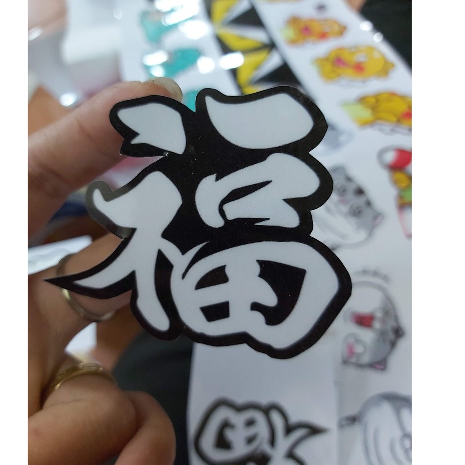 Combo 5 hình Chữ Tàu  Dán Xe Giá Rẻ