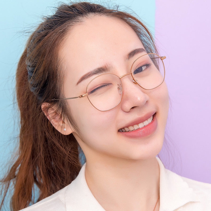 Mắt kính VIENDO gọng tròn bằng kim loại thời trang cho nam nữ độ cận -1.00 ~ -4.00