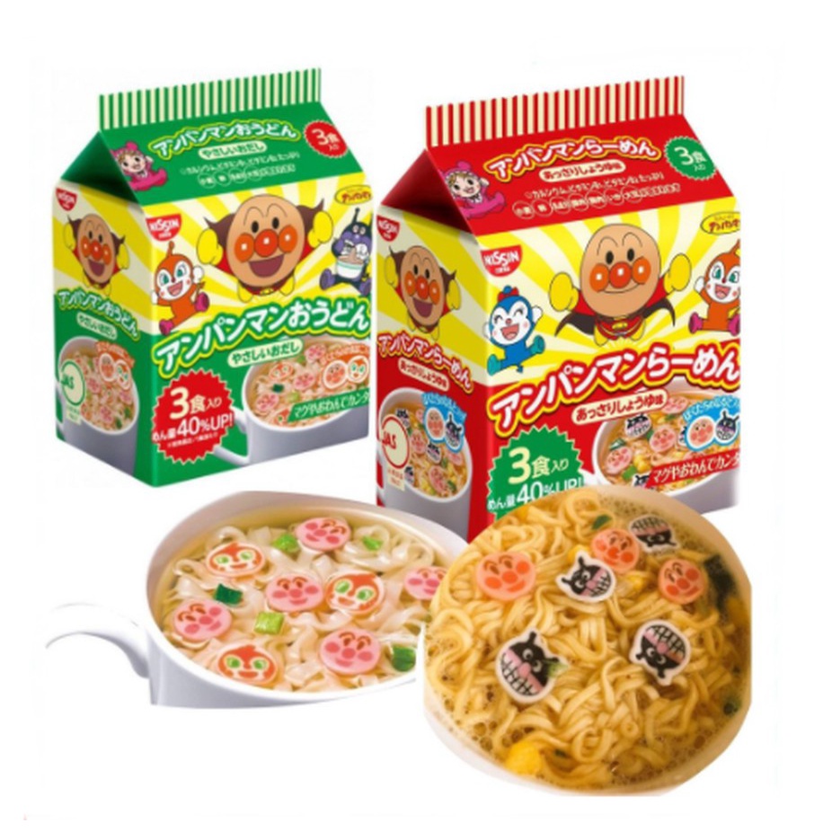 Mỳ Chú Hề Nissin Ramen Anpaman Nhật Bản Cho Bé ( ( 90g - 3 Gói )