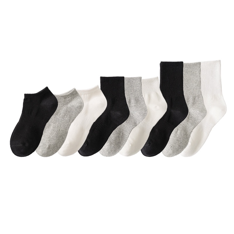 Đôi vớ cổ thấp chất liệu cotton chải màu trơn freesize thời trang cho nữ