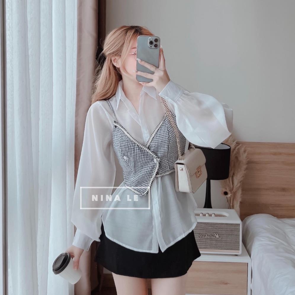 [ 𝐅𝐑𝐄𝐄 𝐒𝐇𝐈𝐏 ] SET SƠ MI GILE 3 MÓN KÈM CHÂN VÁY NGẮNDN630